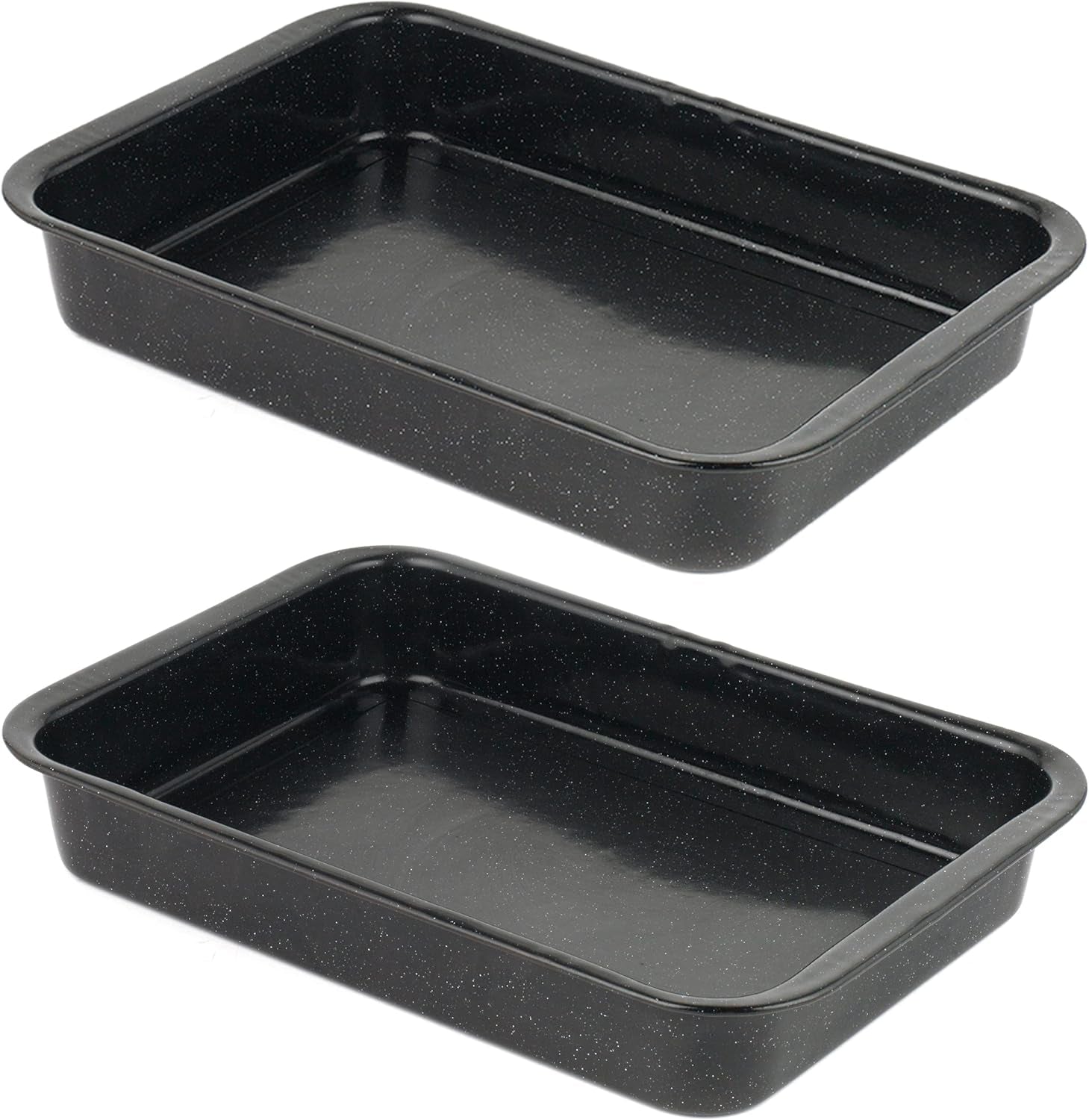 Russell Hobbs CW9161 Romano 34Cm Enamel Bräter - Mit Gitter, Rechteckige Auflaufform Mit Rost, Spülmaschinenfest Ofenform, Grill Auflaufform, Bratform Für Backofen Ofenbeständig Bis 230 Degree Formy i blachy do pieczenia Naty Shop 2 Stück