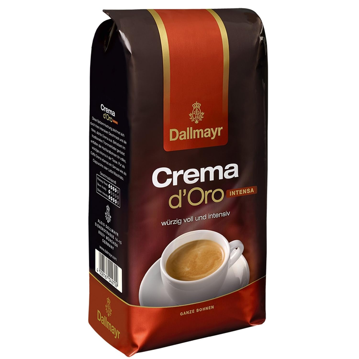 Cafea Crema d'Oro Intensa, Cafea măcinată, Cafea prăjită, Boabe întregi, Boabe de cafea, 8 x 1000 g