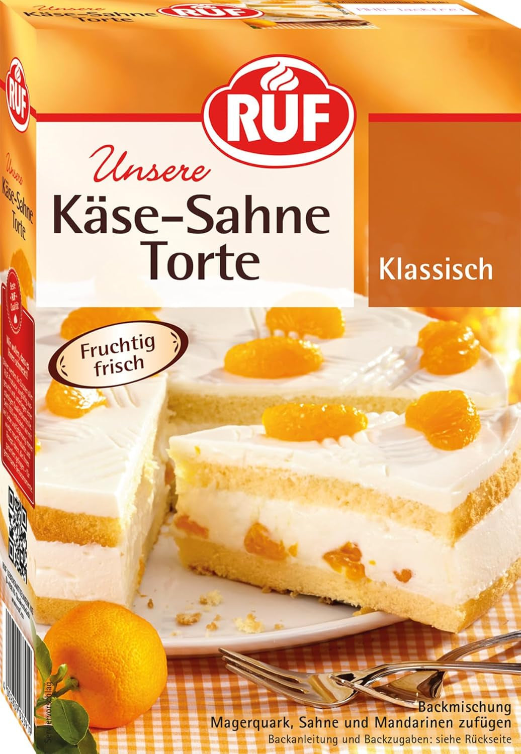 RUF Apfeltorte, Backmischung Für Eine Apfel-Torte Mit Sahne-Creme Und Zimt-Zucker, Apfel-Zimt-Torte, Vegan Naty Shop Käse-Sahne-Torte 350 G (opakowanie 1Er)