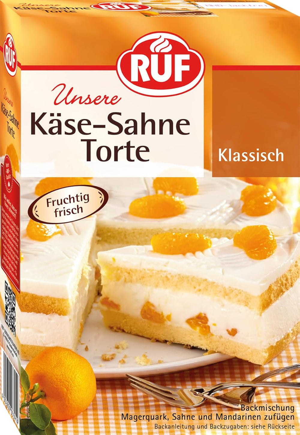 RUF Apfeltorte, Backmischung Für Eine Apfel-Torte Mit Sahne-Creme Und Zimt-Zucker, Apfel-Zimt-Torte, Vegan Naty Shop Käse-Sahne-Torte 350 G (opakowanie 1Er)