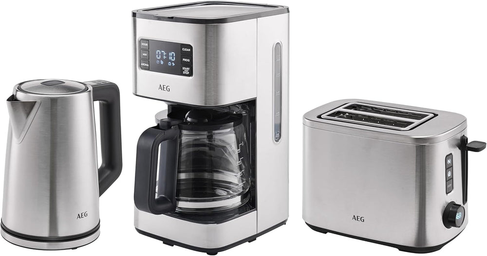 Espressor AEG Deli 5, 1,5 l, temporizator programabil, funcție de menținere la cald, oprire de siguranță, indicator nivel apă, dozaj optim, funcție anti-picurare, oțel inoxidabil, CM5-1-6ST