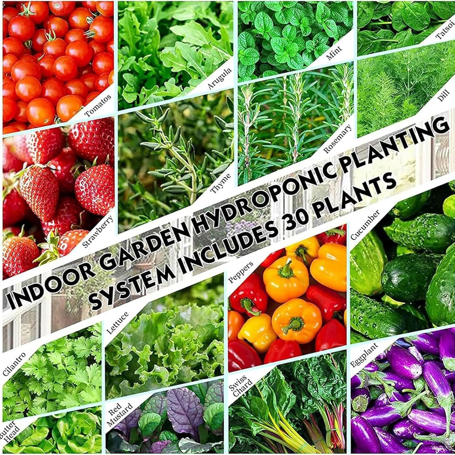 30 kapsułek Wieża hydroponiczna, system uprawy hydroponicznej, zioła, owoce i warzywa Zestaw do uprawy aeroponicznej z pompą nawilżającą, adapterem, doniczką siatkową, zegarem do ziół, owoców i warzyw