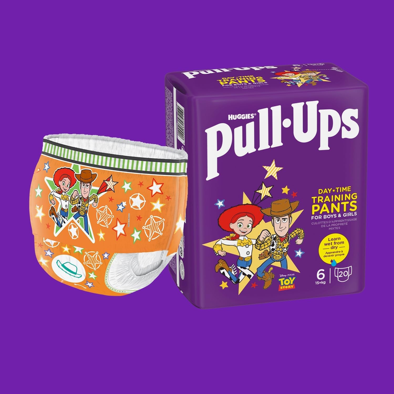 Pieluszki Huggies Pull-Up Trainer dla chłopców - 2-4 lata Rozmiar 6-7 Pieluszki podciągane (40 spodni) - Spodnie do nauki korzystania z toalety ułatwiające naukę korzystania z toalety - Ucz się od mokrej do suchej