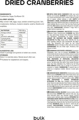 Merișoare uscate în vrac, 500 grame Produse deshidratate Naty Shop