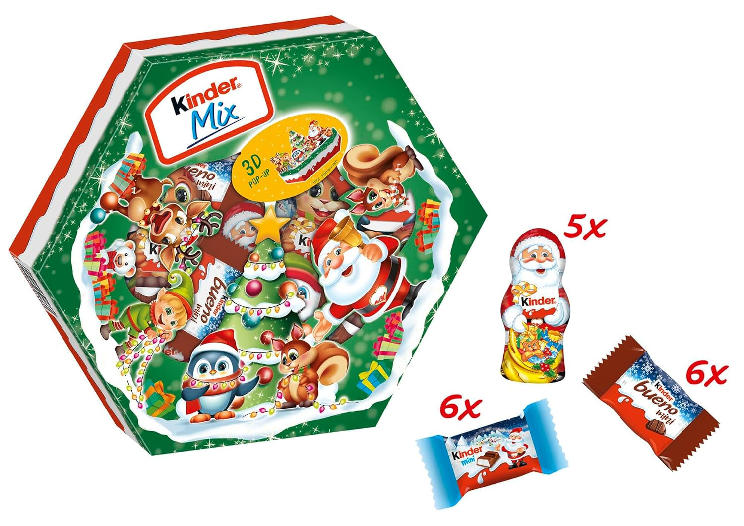 Kinder Mix Świąteczny talerz - pyszne czekoladowe specjały z asortymentu Kinder - 143g