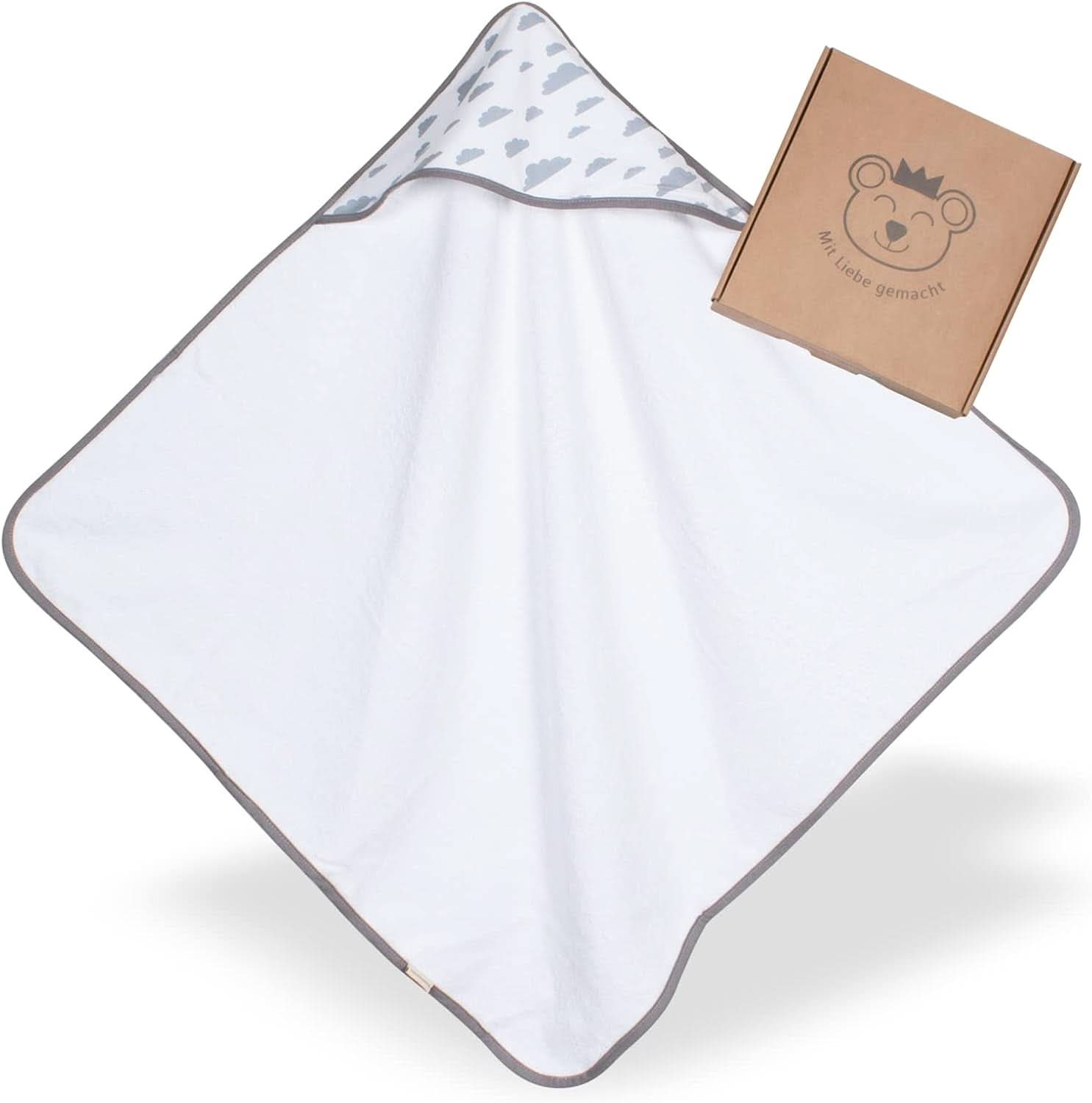 Prosop cu glugă pentru copii | 75X75Cm | 100% bumbac | Oeko-TEX 100 | Furnizorul #1 pentru clinici | Unisex Mama si Copilul Naty Shop