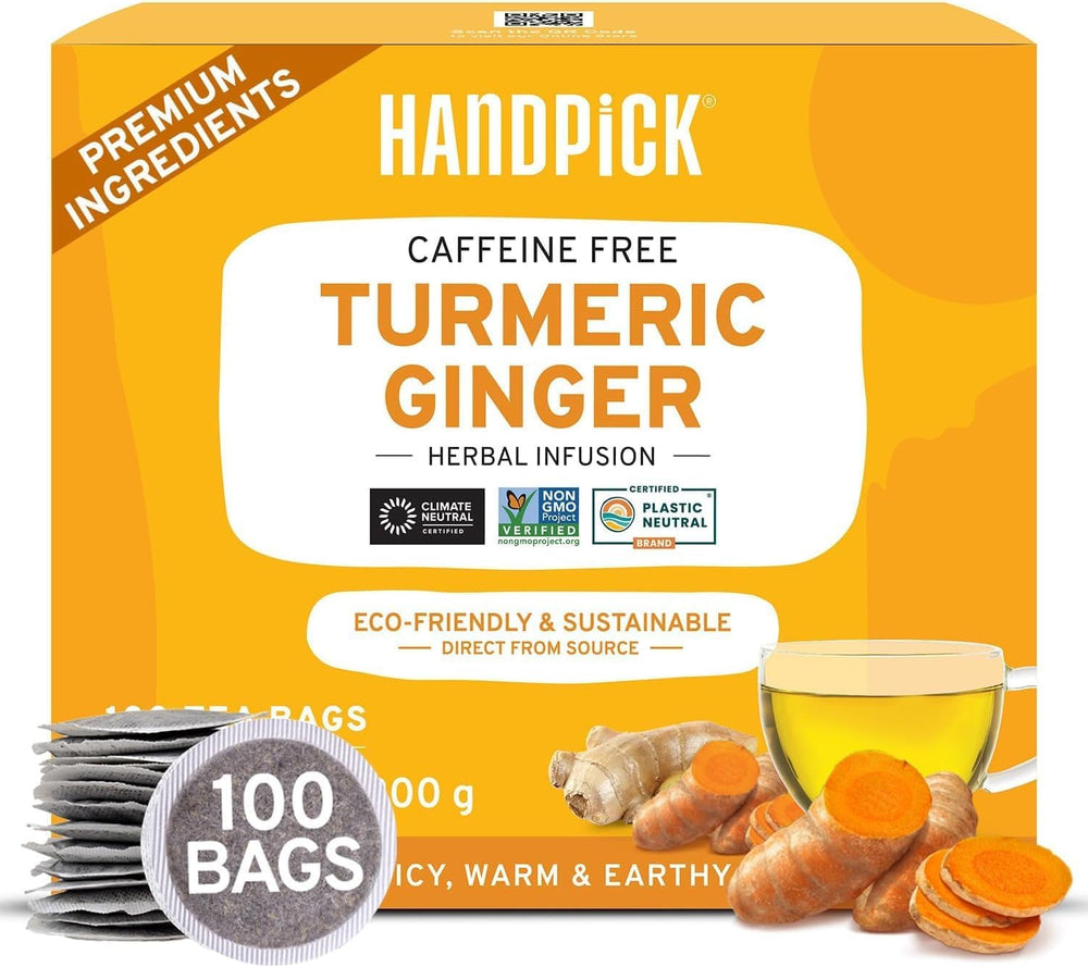 HANDPICK, pliculețe de ceai verde - 25 bucăți | 100% frunze de ceai verde pur din Himalaya, India | Plicuțe de ceai verde ecologice, preparare la cald sau rece