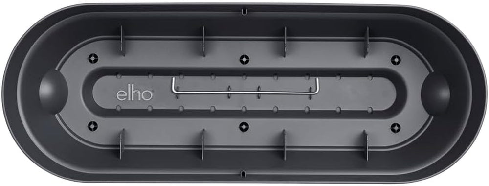 Elho Vibia Campana, ghiveci de balcon cu rezervor de apă, 50 cm, 100% plastic reciclat, Ø 49,0 x H 17,0 cm, negru/antracit