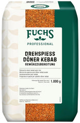 Fuchs Professional - Drehspiess Döner Kebab Gewürzzubereitung | Gewürz für den typischen-Döner Gesmack | Profi-Qualität für Großverbraucher und Gastronomie | Worek 1 kg nadający się do recyklingu