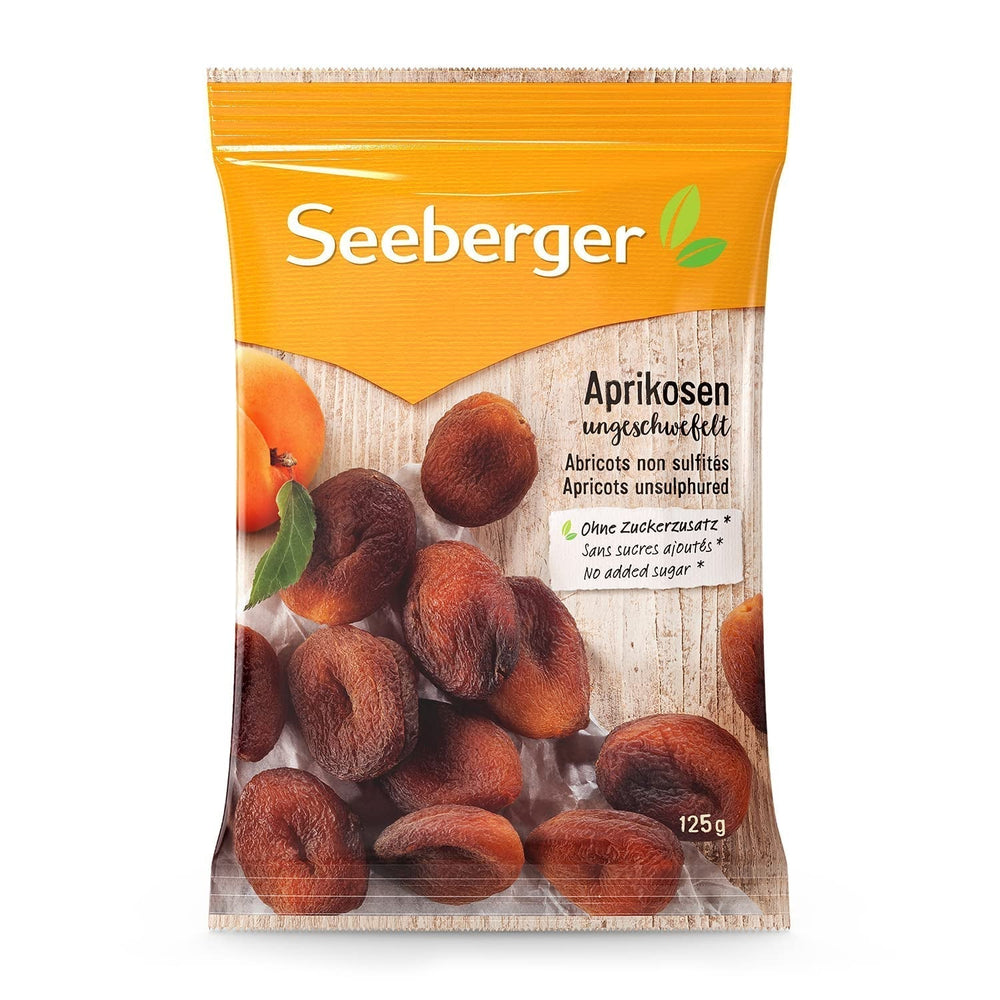 Caise Seeberger nesulfurate: Caise uscate netratate, cu o aromă dulce, fructată - fără zahăr adăugat - fără sâmburi, vegane (1 x 125 g) Produse deshidratate Naty Shop 125 G (1 pachet)