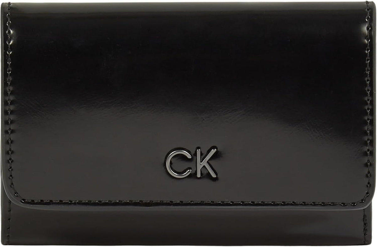 Calvin Klein doamnelor portofel Daily Trifold Zip Shiny Shiny Portofel Femei Naty Shop Negru (Ck Black) Os