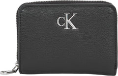 Calvin Klein doamnelor portofel Minimal Monogram Zip Around Klein, negru (negru), o mărime Portofel Femei Naty Shop Titlu implicit