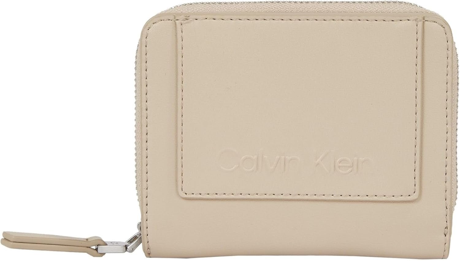 Calvin Klein Ladies Ck Set Zip Around W/Flap Md Purses Portofel Femei Naty Shop Gri (Doeskin) Os