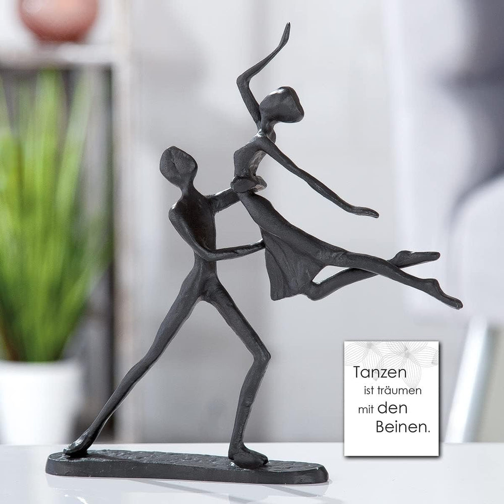 Casablanca Deco Sculptură Figura Statuie cuplu dansator - Fier Culoare: maro Înălțime 17,5 cm Lățime 20 cm Motiv cuplu - decor, artă, cadou, living Statuete si sculpturi Naty Shop
