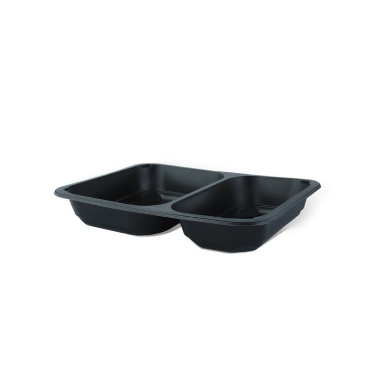 Caserola Termo 2 compartimente si Capac Transparent, Set 10 bucati Catering Nati Shop