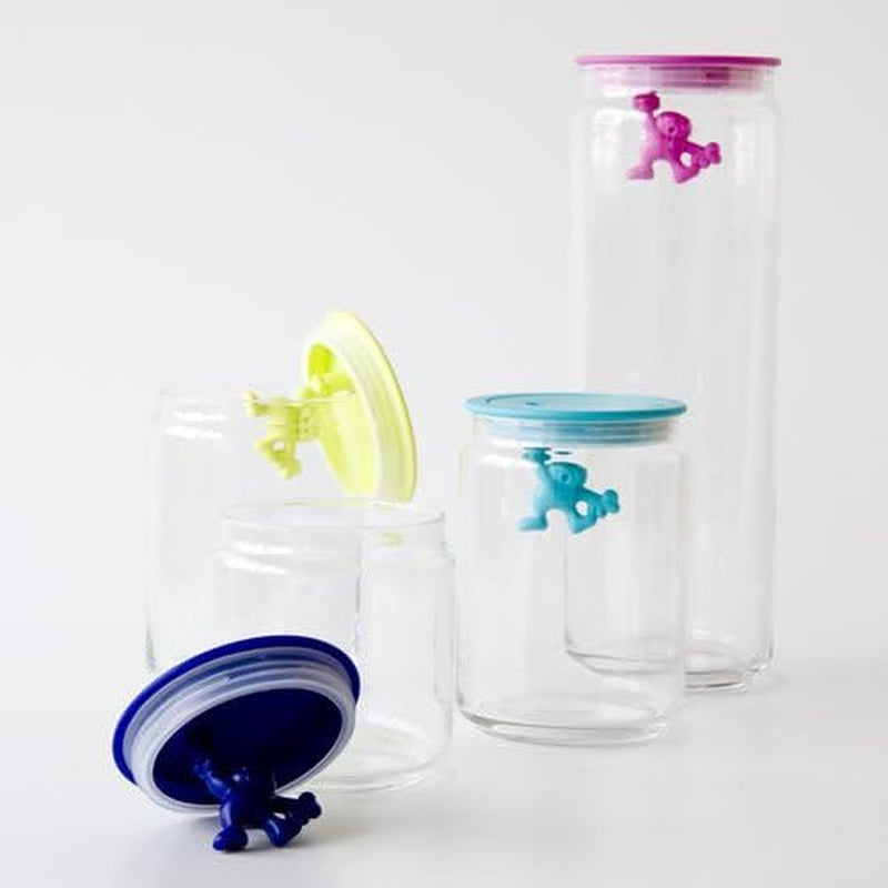 Borcan de bucătărie Alessi "Gianni" din sticlă cu capac sigilat, rășină termoplastică, negru, 27,5 x 13,5 x 28 cm Cutii depozitare alimente Naty Shop