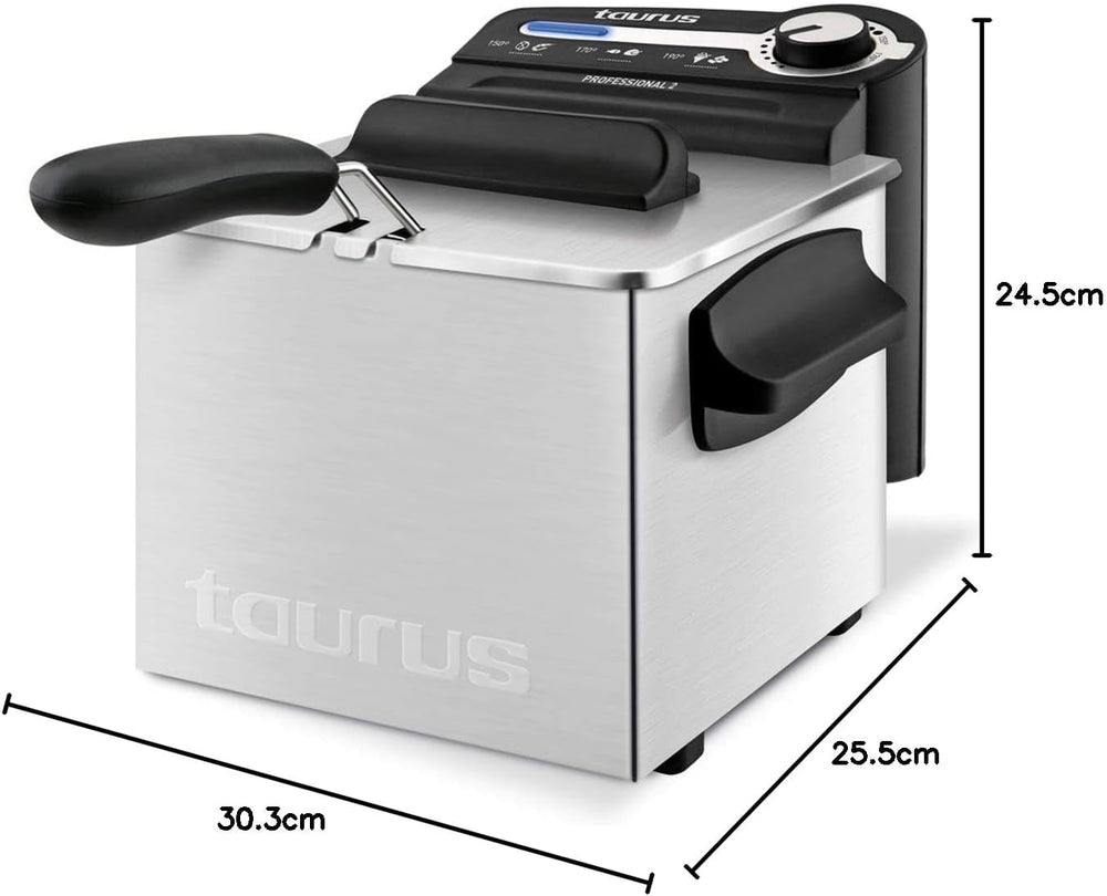 Taurus Professional 2 plus - Friteuză cu ulei, 2 litri, 1700 W, 18/8 oțel inoxidabil Electrocasnice Naty Shop