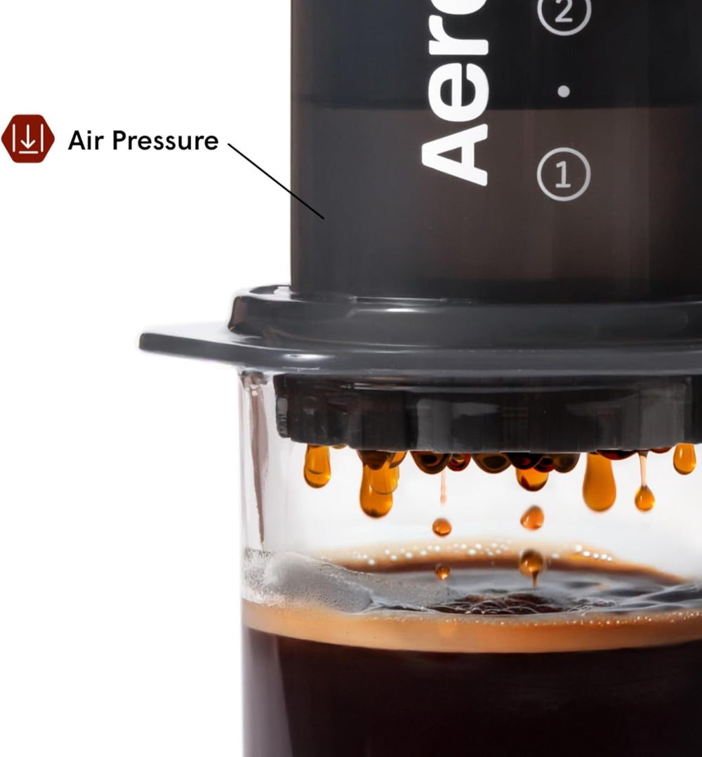 Aparat de cafea și espresso AeroPress Original, aparat de cafea portabil de nivel barista cu cameră, piston și filtre, aparat rapid de cafea și espresso