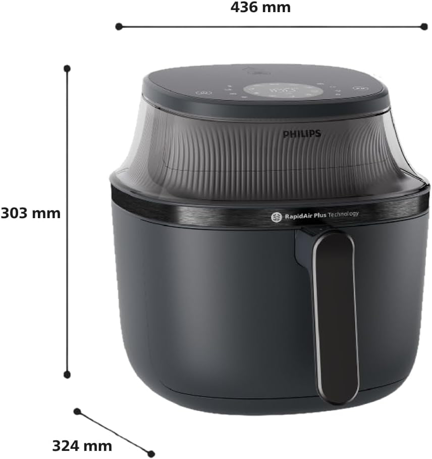 Philips Airfryer seria 3000 6,2 l, okno gotowania, 16 funkcji gotowania w 1, technologia Rapidair plus, usuwanie tłuszczu, aplikacja przepisów Homeid Appliances Naty Shop