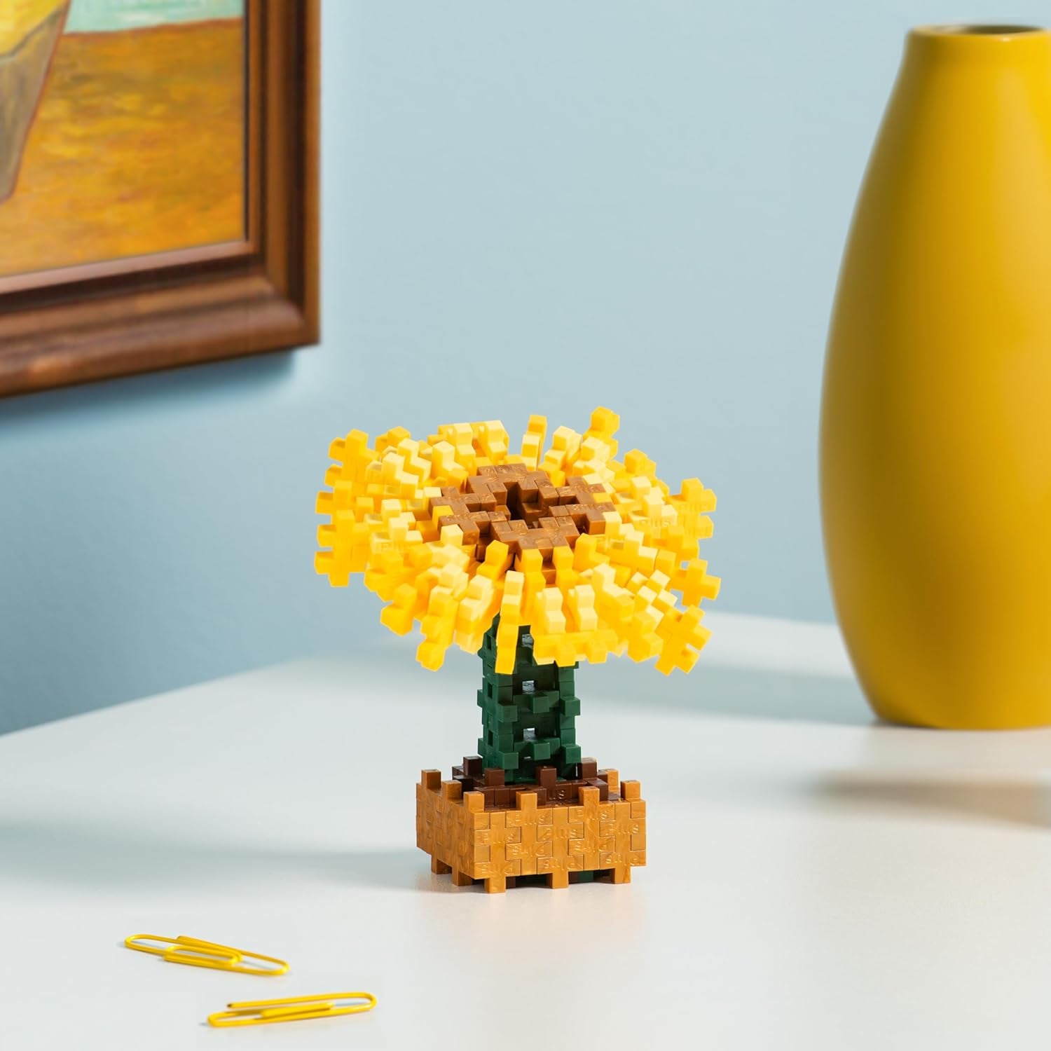 Plus-Plus 5163 Geniales Konstruktionsspielzeug, Sonnenblumen von Vincent Van Gogh, Inspired-Edition, Kreativ-Bausteine ​​​​Tube, 350 Teile, Słoneczniki