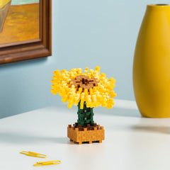 Plus-Plus 5163 Geniales Konstruktionsspielzeug, Sonnenblumen von Vincent Van Gogh, Inspired-Edition, Kreativ-Bausteine ​​​​Tube, 350 Teile, Słoneczniki