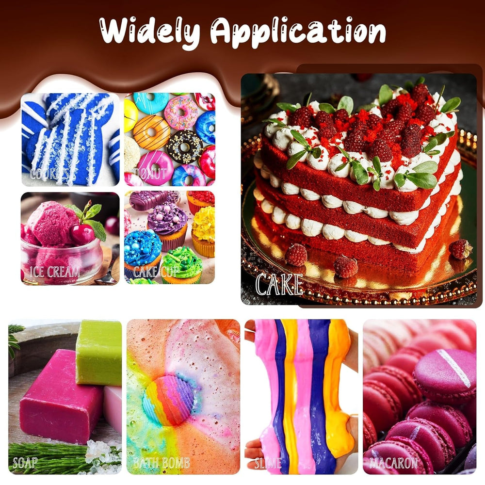 Colorant alimentar în gel - 22 de culori x 6G, colorant alimentar în gel foarte concentrat pentru prăjituri, copt, ouă de Paște, băuturi - Colorant alimentar fără zahăr pentru fondant, glazură, slime, decorarea torturilor