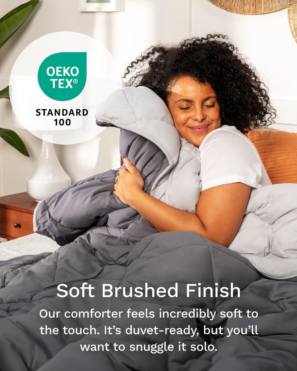 Dwustronna, puchowa kołdra All Seasons Twin/Twin XL – oddychająca, bardzo długa, wysokiej jakości, miękka mikrofibra – szara poszewka na kołdrę Kołdry i kołdry Naty Shop