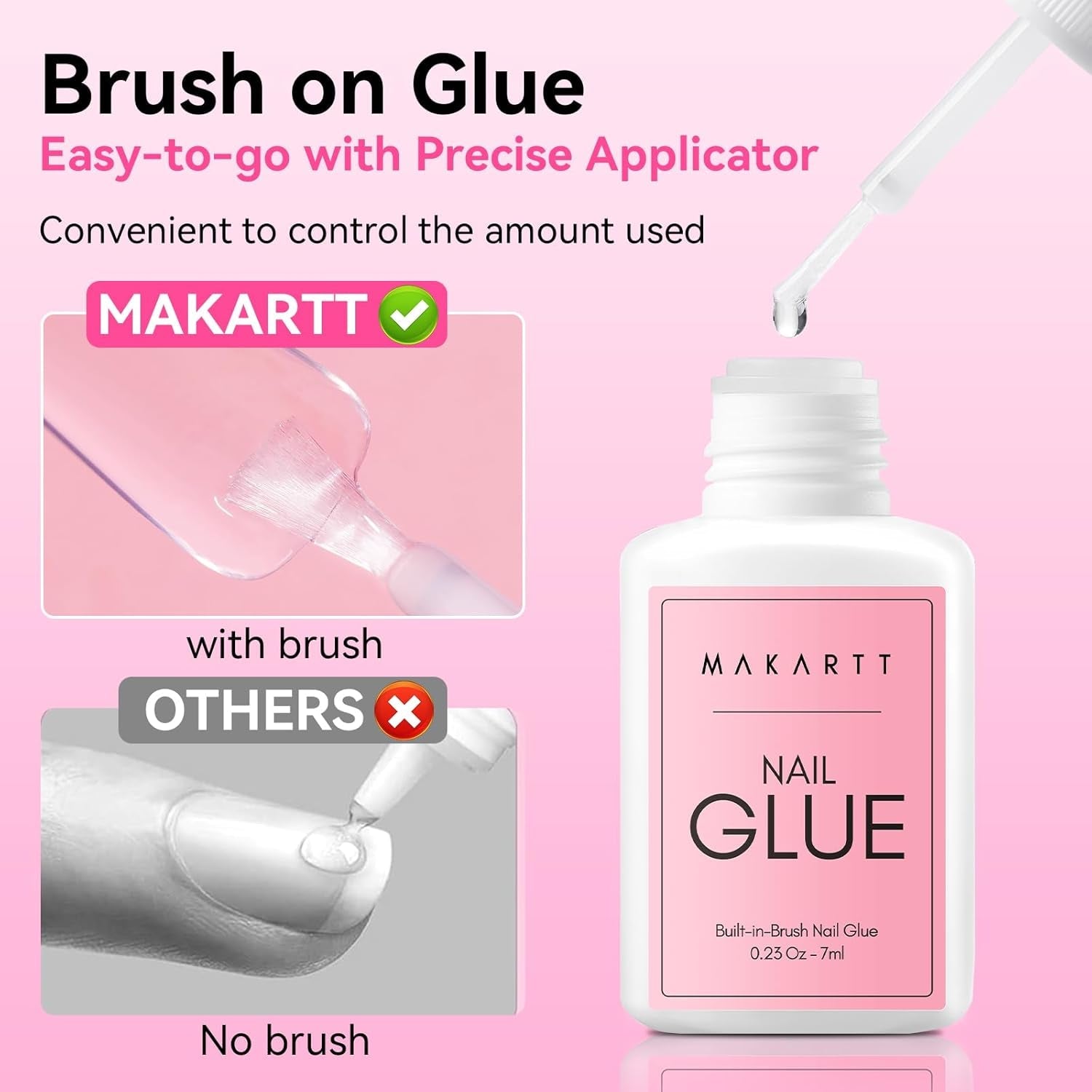 Lipici de unghii Makartt extra puternic pentru unghii artificiale, uscare rapidă în 5 secunde, lipici acrilic pentru vârfuri de unghii sau unghii reparate, nu necesită întărire cu lampa UV, 7 ml