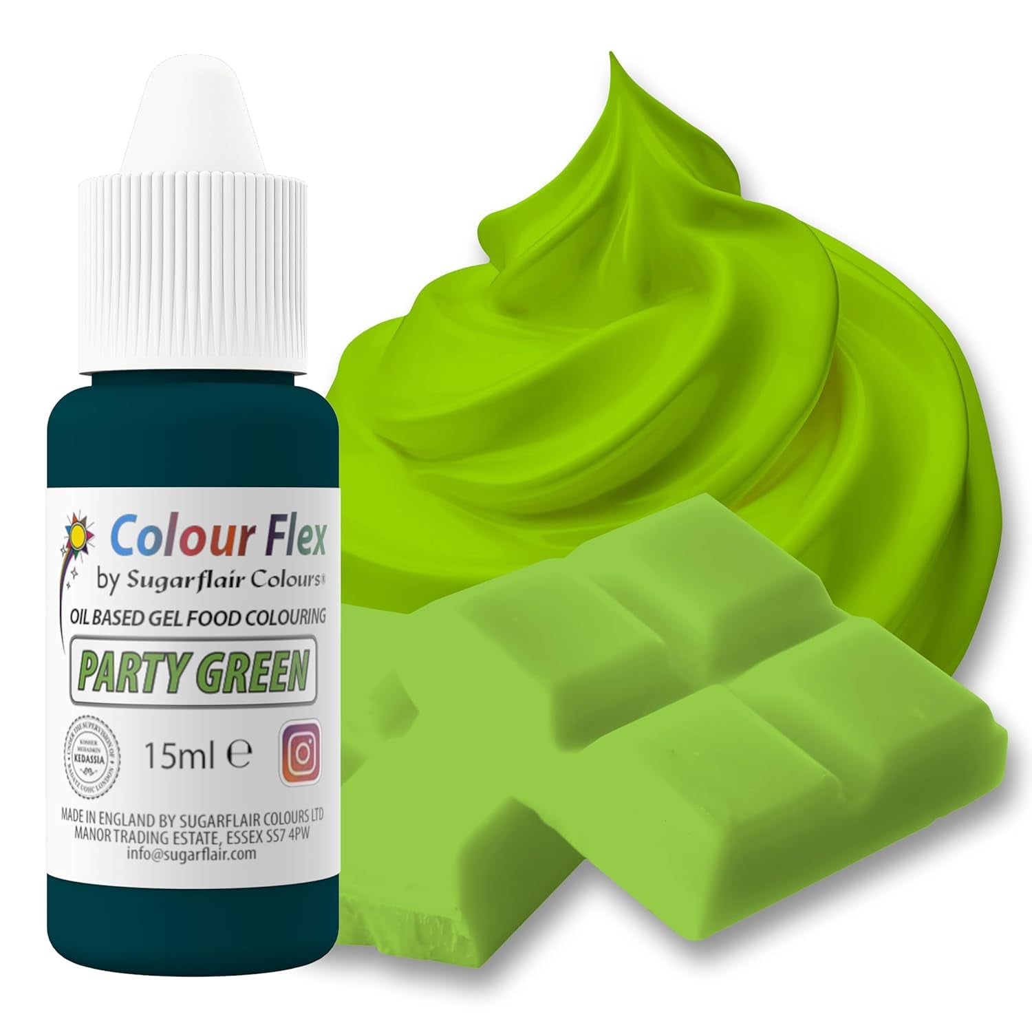 Colorant alimentar pe bază de ulei Sugarflair Colourflex, albastru regal, colorant alimentar lichid foarte concentrat, colorant alimentar pentru cremă de unt, ciocolată, aluat, fondant, glazură și multe altele - 15 ml