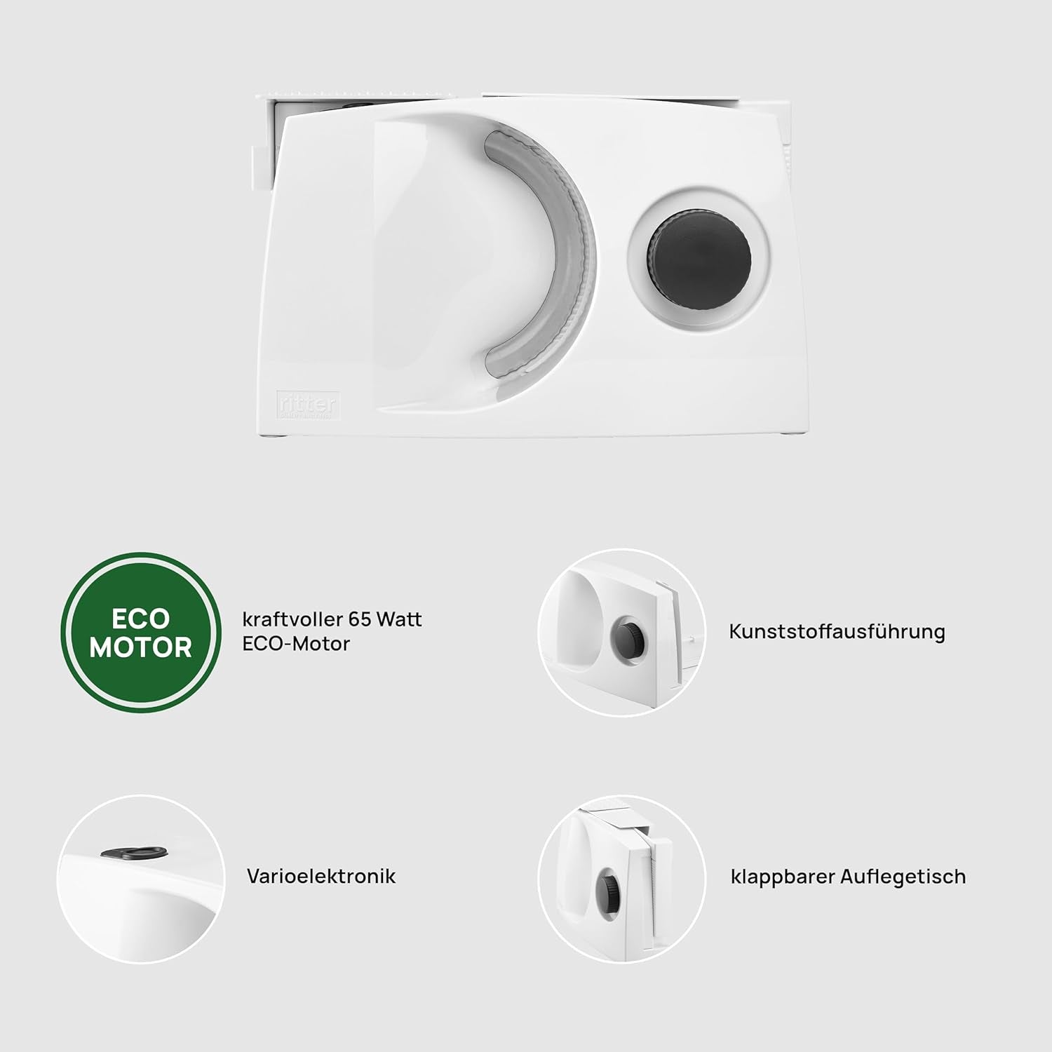 Ritter Markant 05 Wielofunkcyjna składana elektryczna krajalnica i krajalnica do chleba z silnikiem Eco Made in Germany Niszczarki i krajalnice Naty Shop