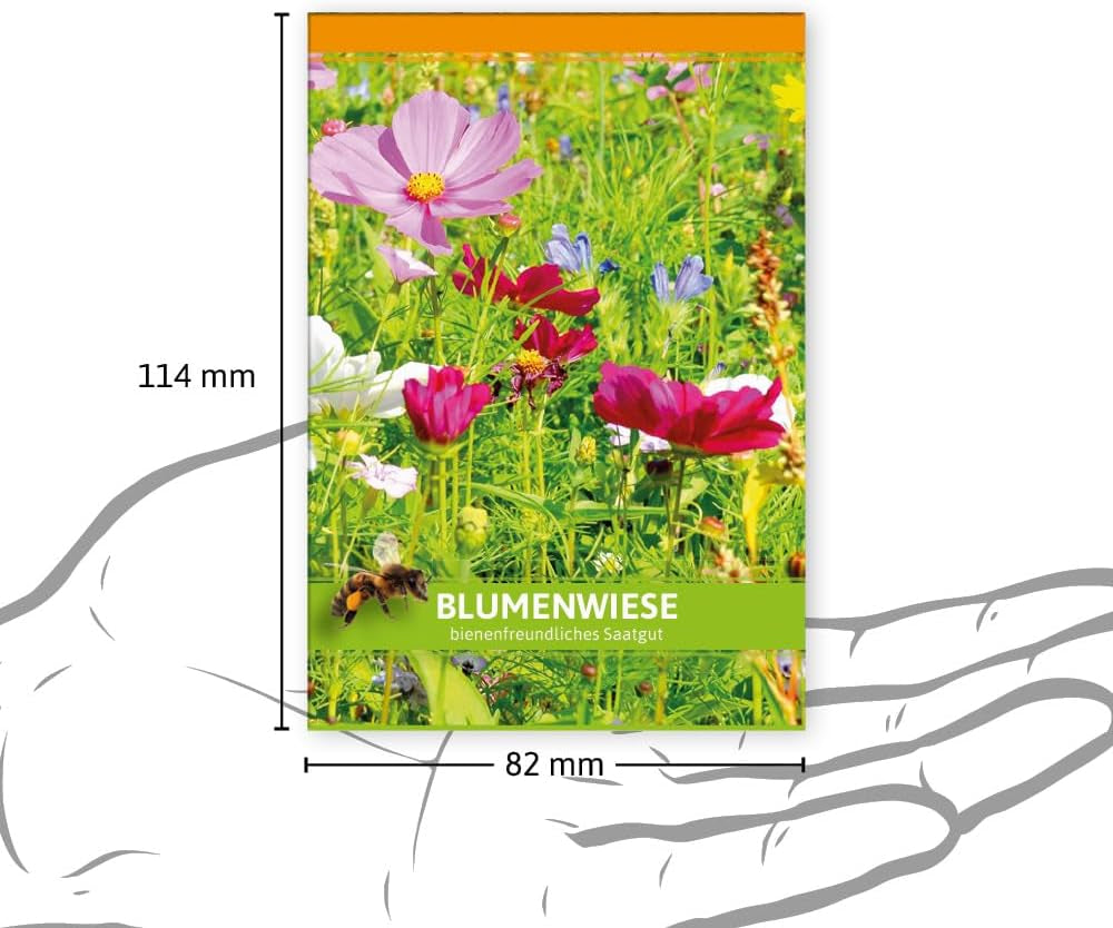 FLORTUS upominki na przyjęcie na łące z dzikimi kwiatami (100 sztuk) | Mieszanka nasion kwiatów dla pszczół i owadów jako podziękowanie i upominki reklamowe