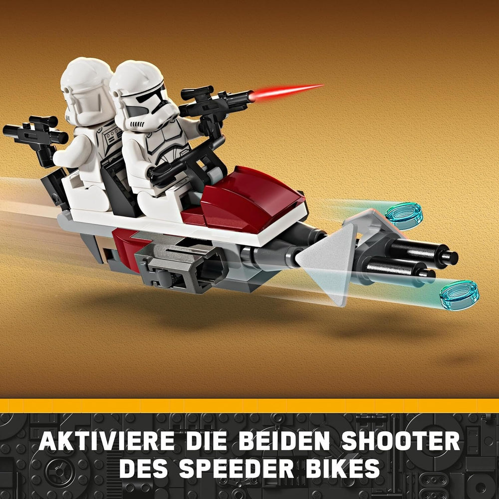 LEGO Star Wars 75372 Zestaw bojowy żołnierza klonów i droida bojowego, zawiera zestaw bojowy 4 minifigurki, 5 droidów i ścigacz ze strzelcem - Zabawka konstrukcyjna dla chłopców i dziewcząt od 7. roku życia Zestawy konstrukcyjne Besuche den LEGO-Store