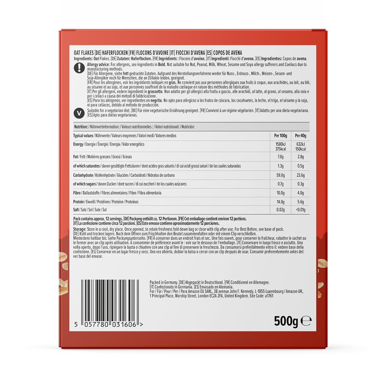 Delikatne Płatki Owsiane Amazon's, 500 g