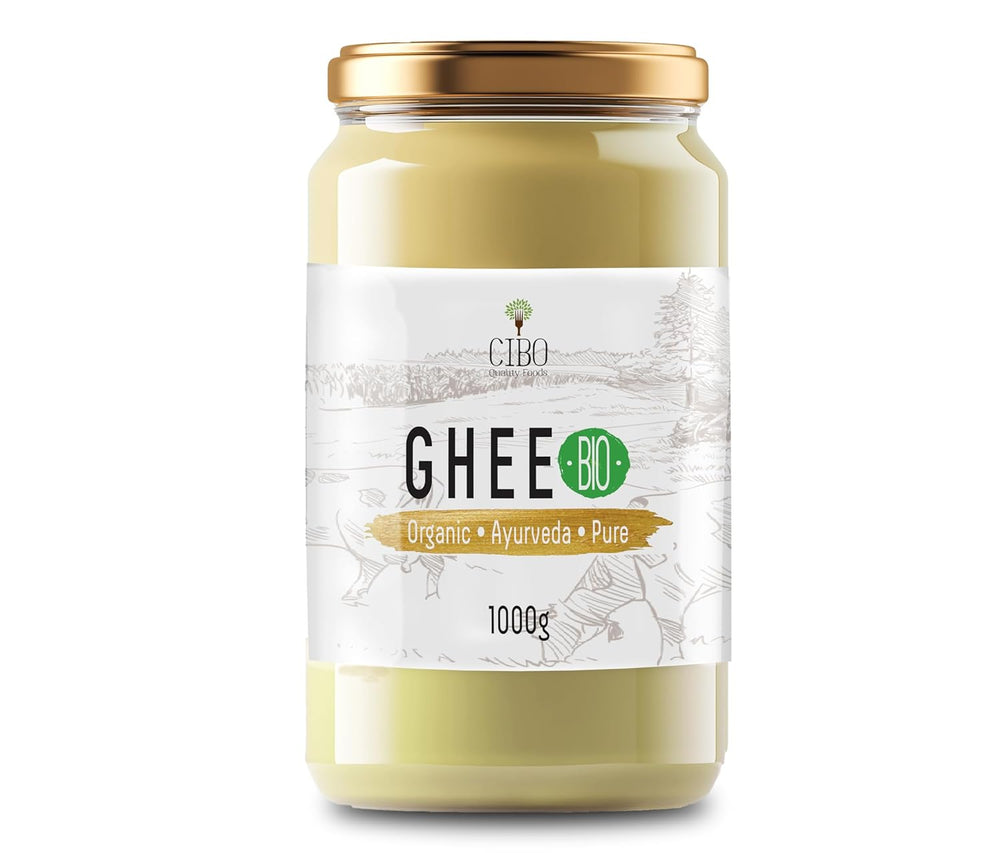 Cibo Bio Ghee 500g – Milch aus Parma und Reggio Emilia – Hergestellt in Italy – Weidekühe – Rauchpunkt 250°C – Aus Centrifugensahne