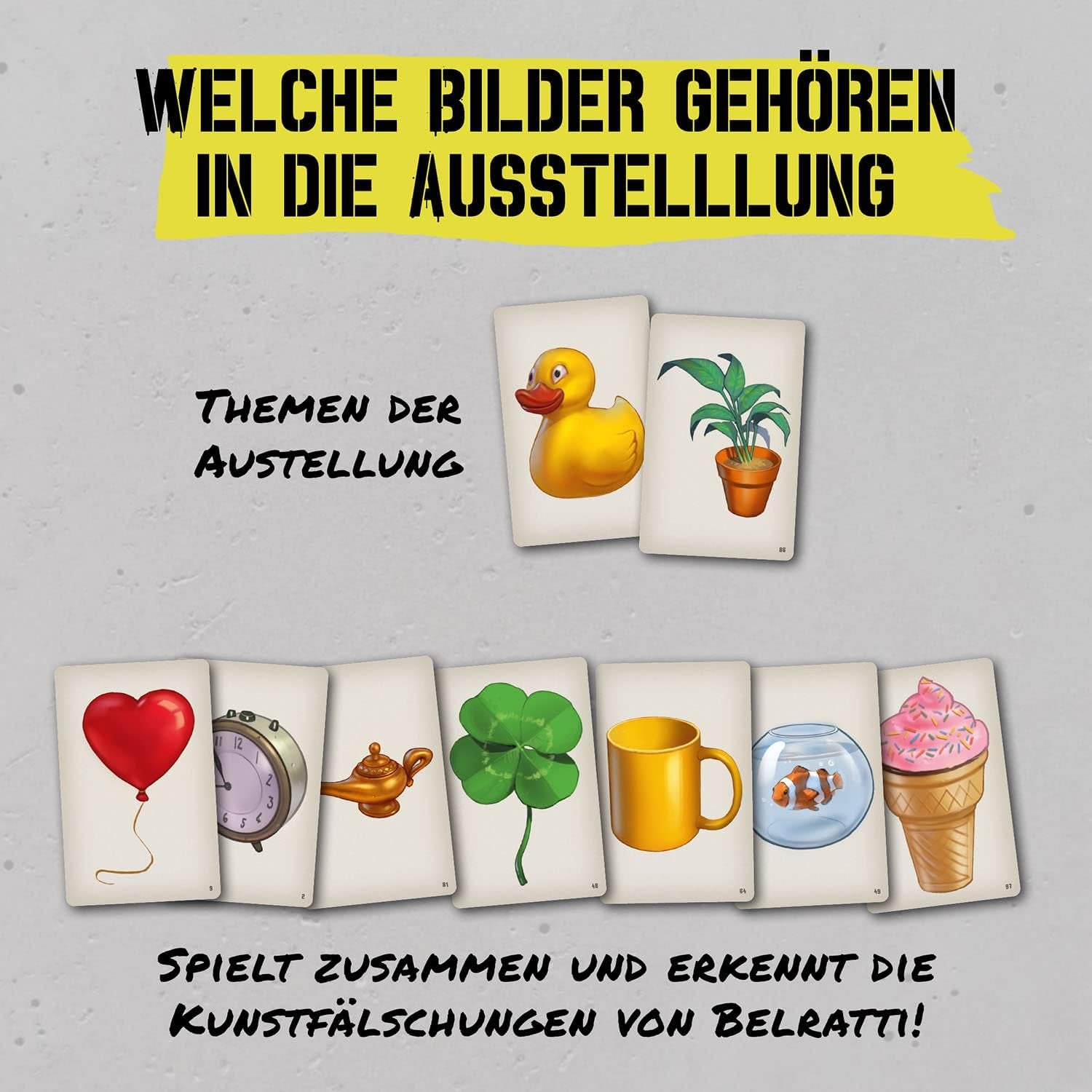 KOSMOS 683320 Belratti, Czy to jest sztuka, czy może to być droga? Gra karciana, kooperacyjna gra polegająca na dopasowywaniu obrazków, dla 3 do 7 graczy w wieku od 8 lat