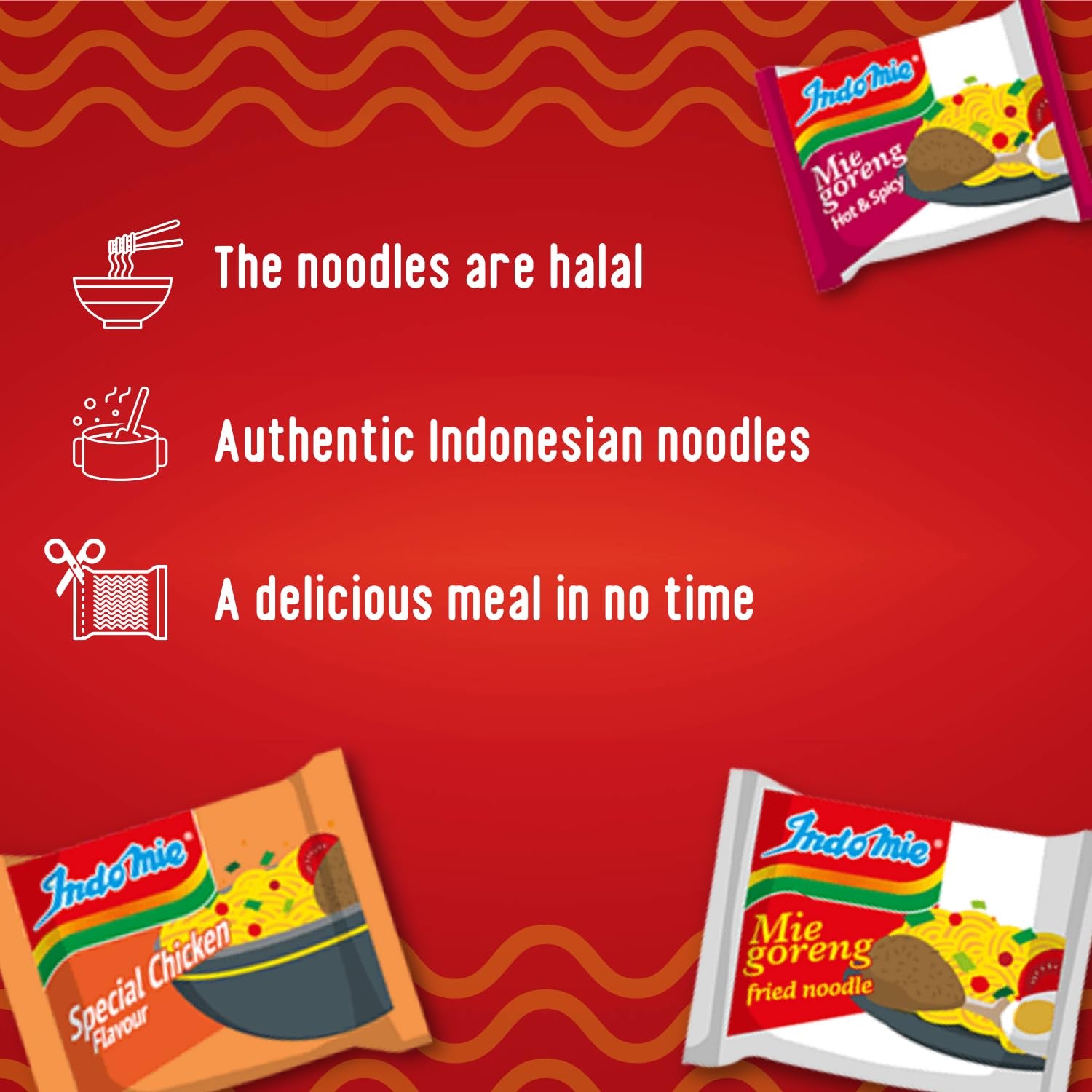 INDOMIE - Makaron błyskawiczny Mi Goreng - Opakowanie zbiorcze (40 x 80g)