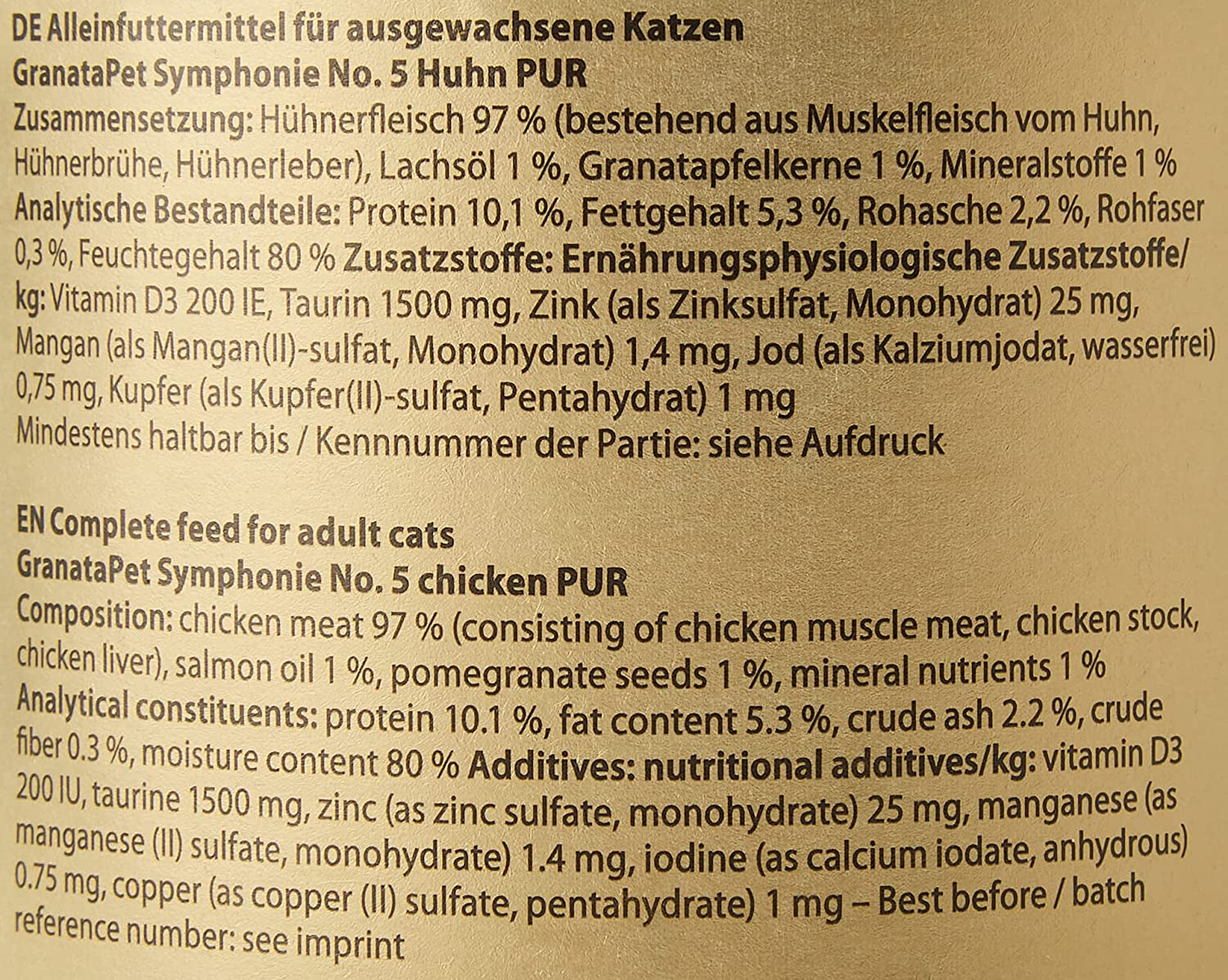 GranataPet Symphony No. 5 Pui Pur, hrană pentru pisici fără cereale și zahăr, file în jeleu natural, hrană umedă delicată pentru pisici, 6 x 200g