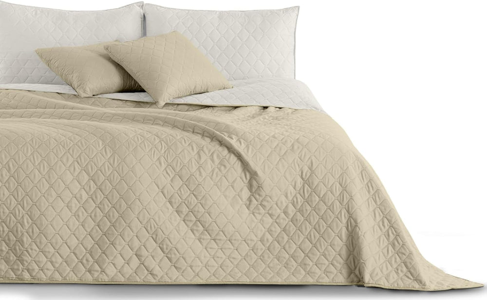 Decoking Narzuta 200 x 220 cm Grafit Antracyt Srebrnoszary Dwustronna narzuta łatwa w utrzymaniu Axel Łóżka i koce Besuche den DecoKing-Store Axel biały beż 240 x 260 cm