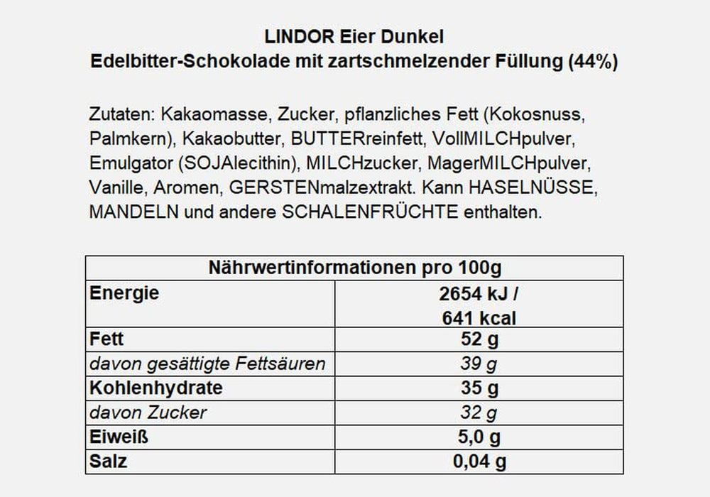 Jajka LINDOR z czekoladą Lindt | 4 pudełka po 450 g każde | Jajka LINDOR z rozpływającą się w ustach czekoladą mleczną, nadzieniem białym, ciemnym i orzechowym | Czekolada Wielkanocna | Prezent czekoladowy | Pisanki | Czekoladowe jajka