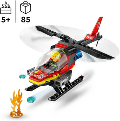 LEGO City Helikopter straży pożarnej, zestaw zabawkowy helikopter i figurka pilota, helikopter strażacki zapewniający pomysłową zabawę, prezent dla dzieci, chłopców i dziewcząt od 5 lat 60411 Zestawy do budowania Besuche den LEGO-Store