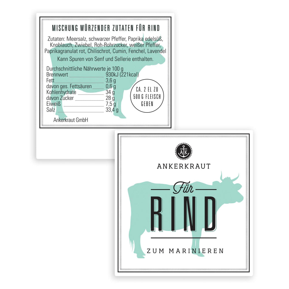Ankerkraut Für Rind, Gewürz für Fleisch zum Würzen mit Aroma & Gesmack, lecker Kochen zu Hause, stek Żeberka Mostek Braten würzen w Premium Qualität, 230g w Streuer