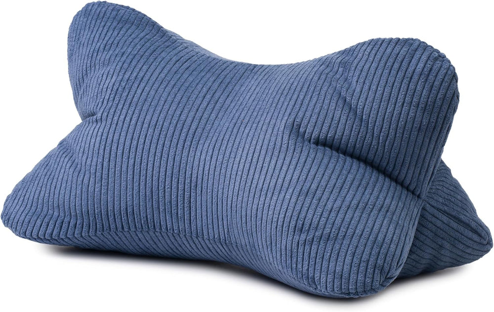 Gözze - Pernă de citit Capri, pernă de gât cu aspect fin de catifea reiată, pernă de citit și relaxare pentru gât și spate, 40 x 25 cm - Liliac