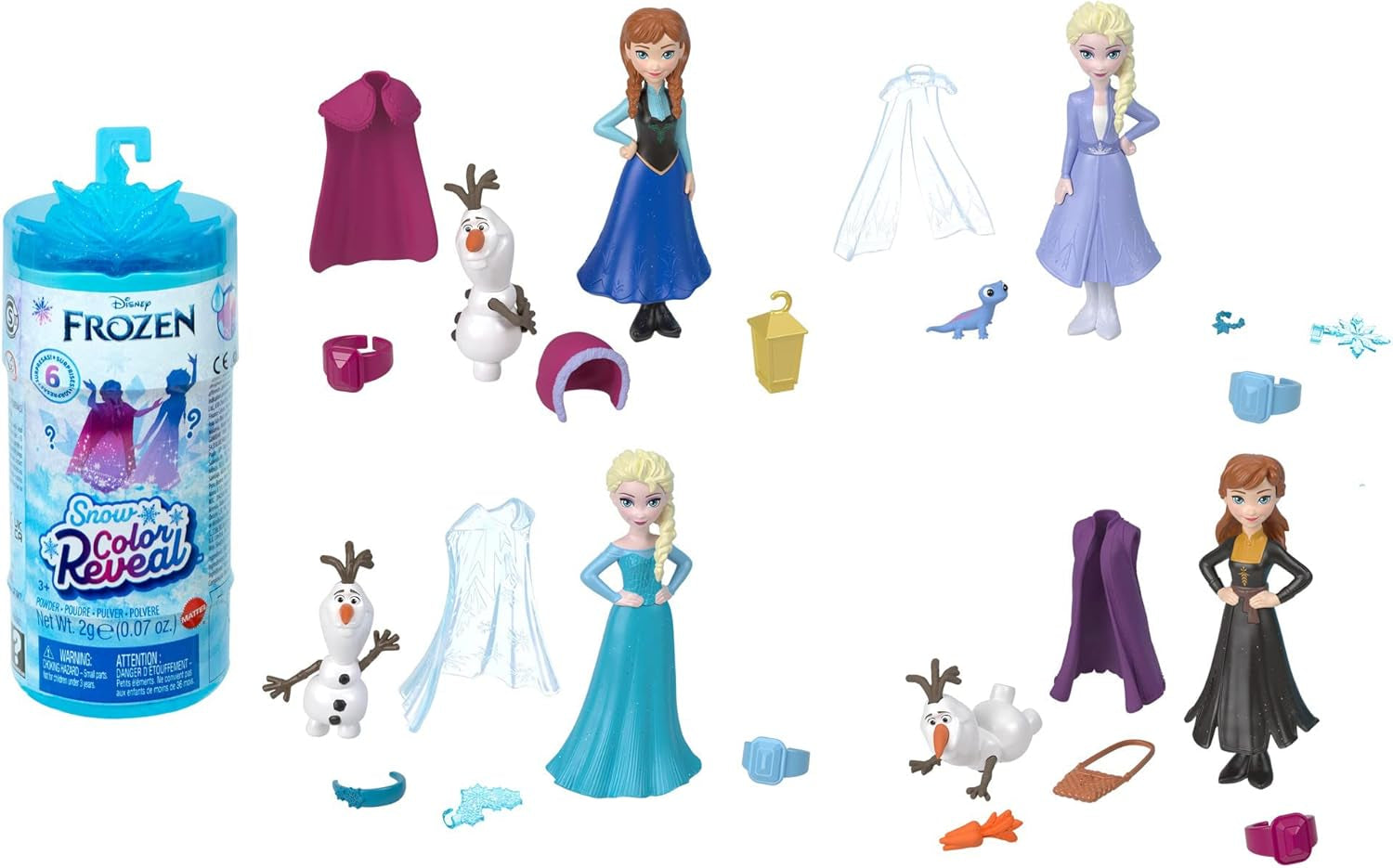 Mattel Disney Frozen Ice Reveal, păpușă cu gel de gheață Squishy și 6 surprize, inclusiv figurină Friends și accesorii (păpușile pot varia) HRN77 Papusi Naty Shop Zăpadă Culoare Reveal păpuși