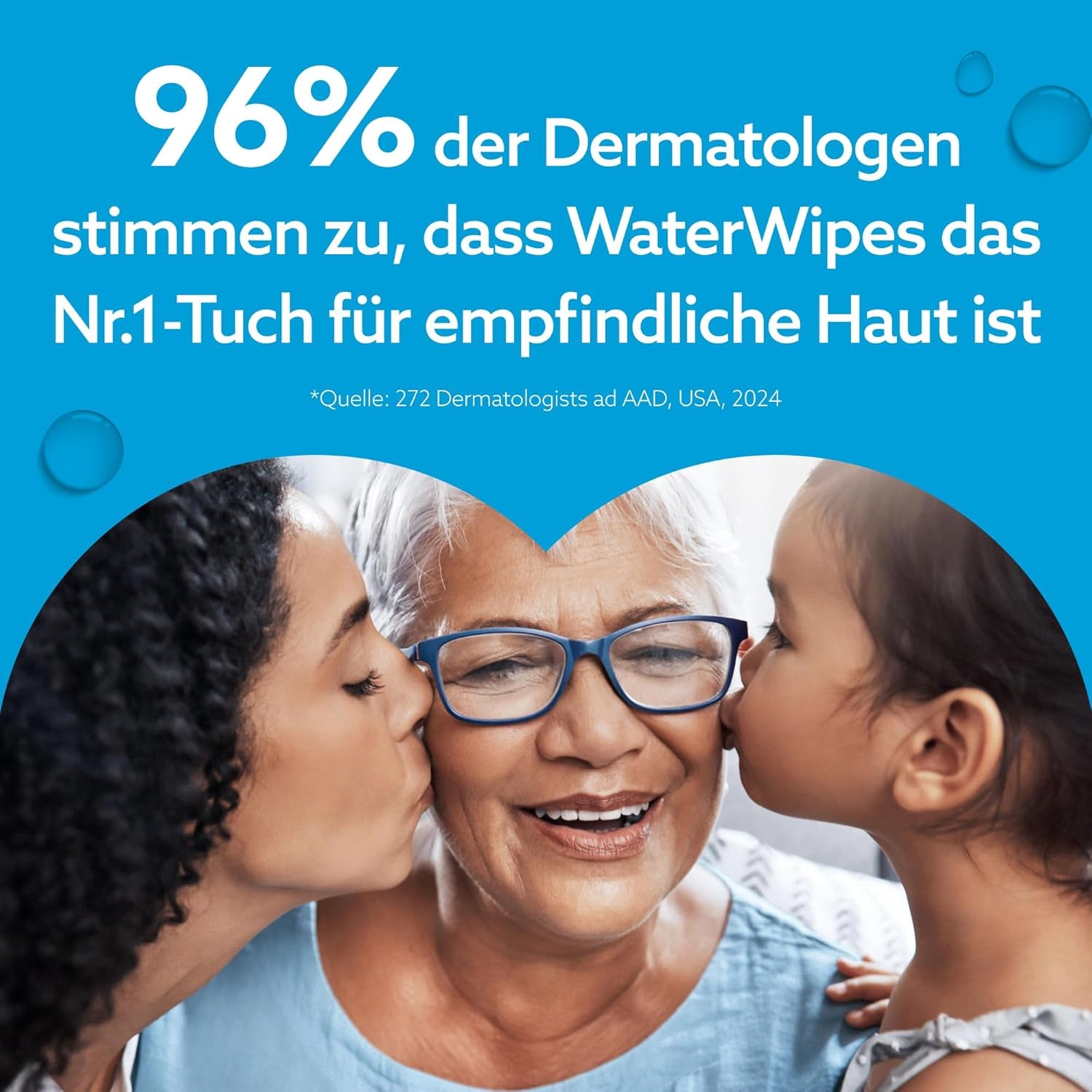 WaterWipes Sensitive+ Chusteczki nawilżane dla noworodków i dzieci, 720 sztuk (12 szt.), 3 w 1 czyszczenie, pielęgnacja, ochrona, 99,9% wody, bezzapachowy