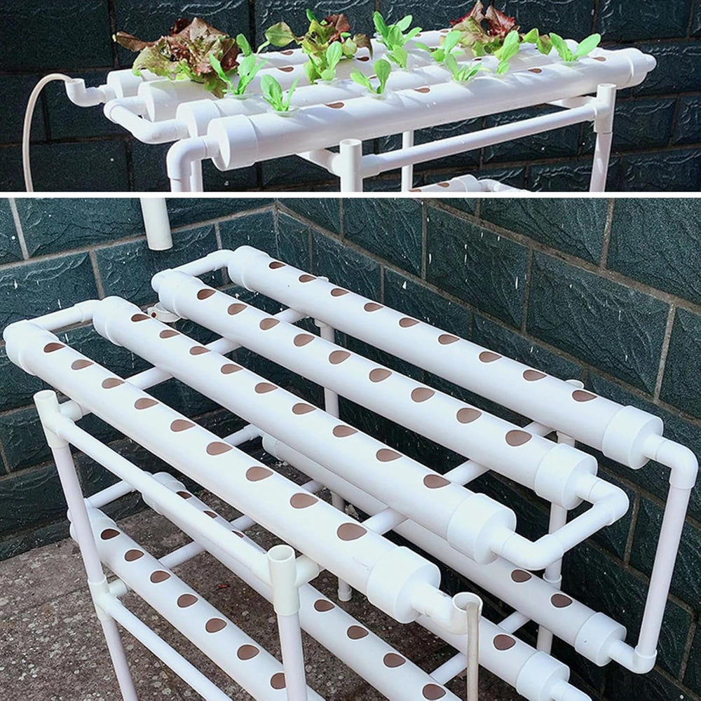 Zestaw do uprawy hydroponicznej System uprawy hydroponicznej z PVC 2 warstwy 72 otwory Zestaw do uprawy systemu hydroponicznego Bezglebowe systemy uprawy roślin Bezglebowy system uprawy hydroponicznej w wodzie
