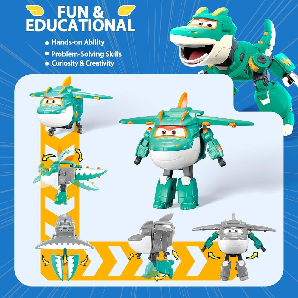 Super Wings EU770447 - Transformacja Tino i Peta, transformacja figurki zabawki ok. 14,5 cm i zwierzątko o wysokości ok. 4,3 cm, dla dzieci powyżej 3 roku życia Figurki Naty Shop