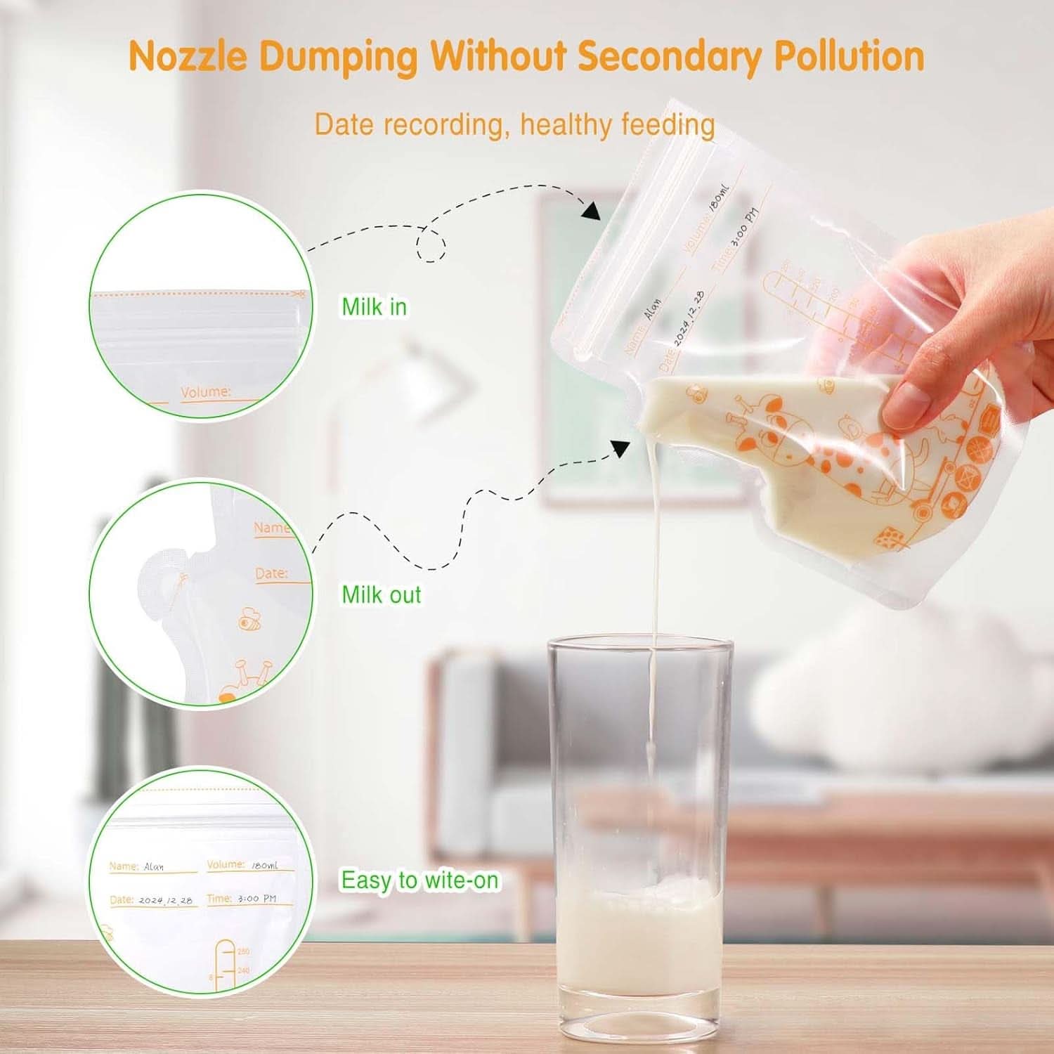 Vinabo 50 Stück Muttermilchbeutel, 250 ml torba do przechowywania mleka muttermilk niezawierającego Bpa, Milchbeutel Für Muttermilch Mit Ausgießer Für Das Stillen, Selbststehender, Kann Eingefroren Werden, Vorsterilisiert Akcesoria Żywność i karmienie piersią Baby Naty Shop