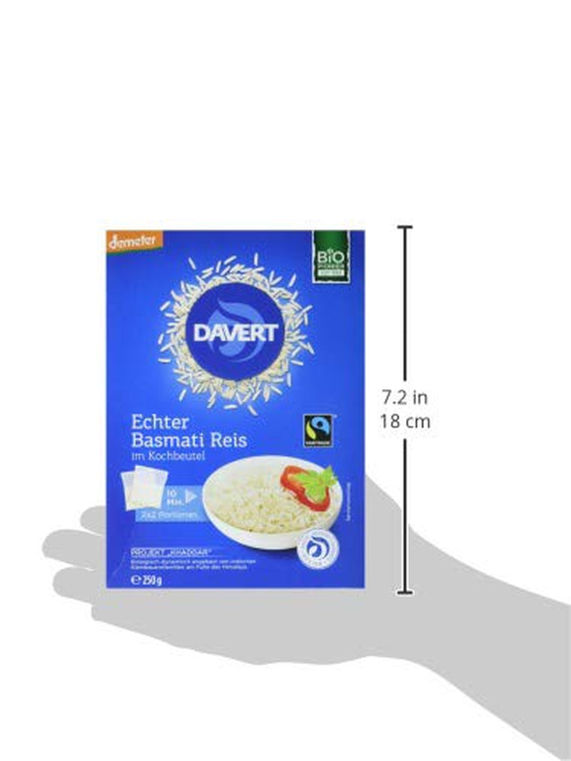 Davert organiczny ryż Basmati w torebkach do gotowania, 2 torebki, 250g