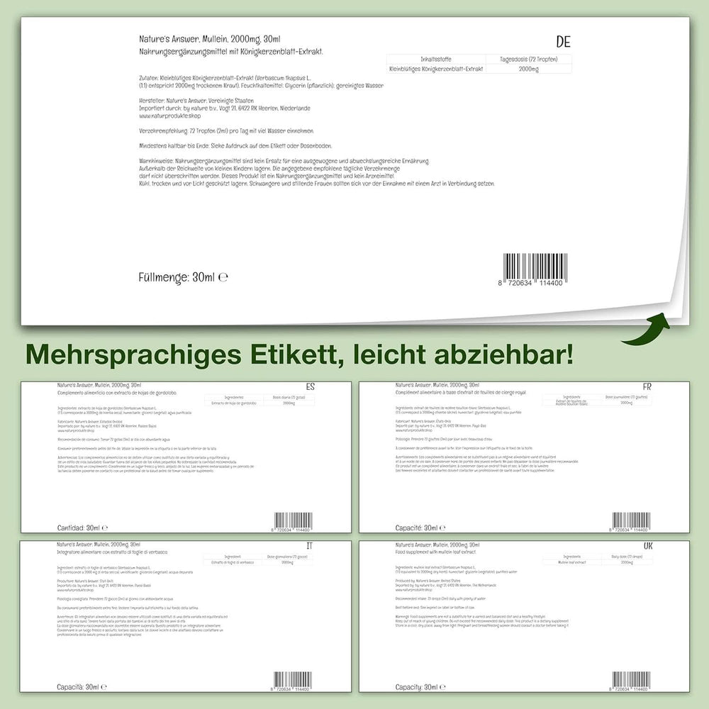 Extract de frunze de mullein, 30 ml, fără alcool Arome Naty Shop