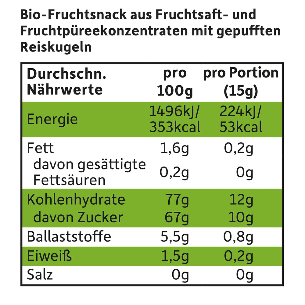 FRECHE FREUNDE Organiczne galaretki owocowe, lizaki jabłkowe, malinowe i ryżowe, słodka owocowa przekąska dla dzieci, bezglutenowe, wegańskie, opakowanie 20 szt. (20 x 30g)